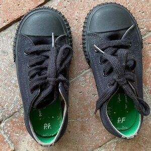 NBW P.F. Flyers Kids Black Canvas Sneakers